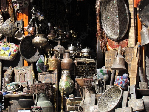 streets in the old Medina of Marrakech are full of beautiful angles coloured by the goods sold in the many little shops of the town