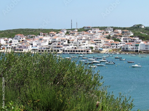 Fototapeta Naklejka Na Ścianę i Meble -  picture of the coast of the beautiful Menorca island in Spain. the mix of the green and blue colours of water and land create a beautiful natural effect. 
