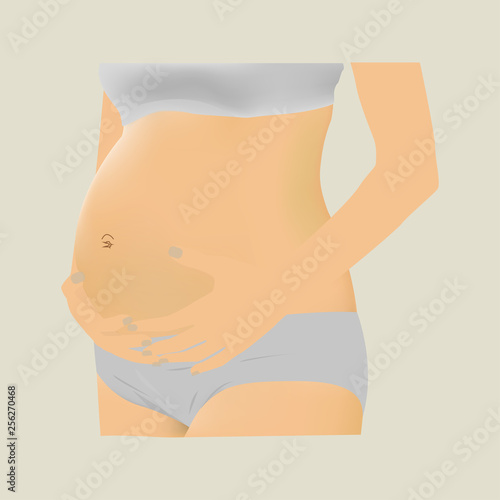 Pregnant woman vector illustration.