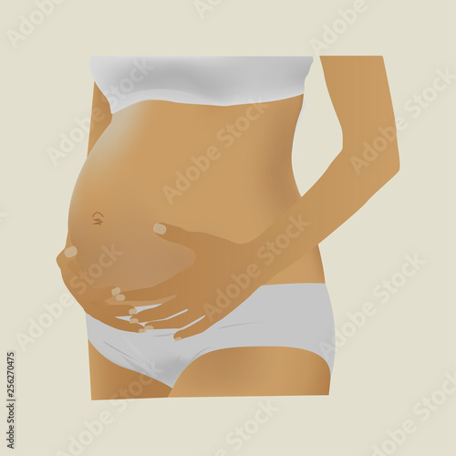 Pregnant woman vector illustration.