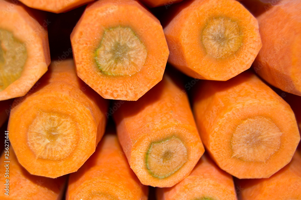 Carrots stacked on top of each other for background