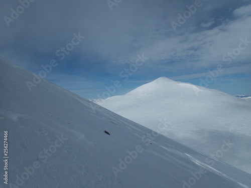 beautiful winter landscape skitouring in venedigergruppe