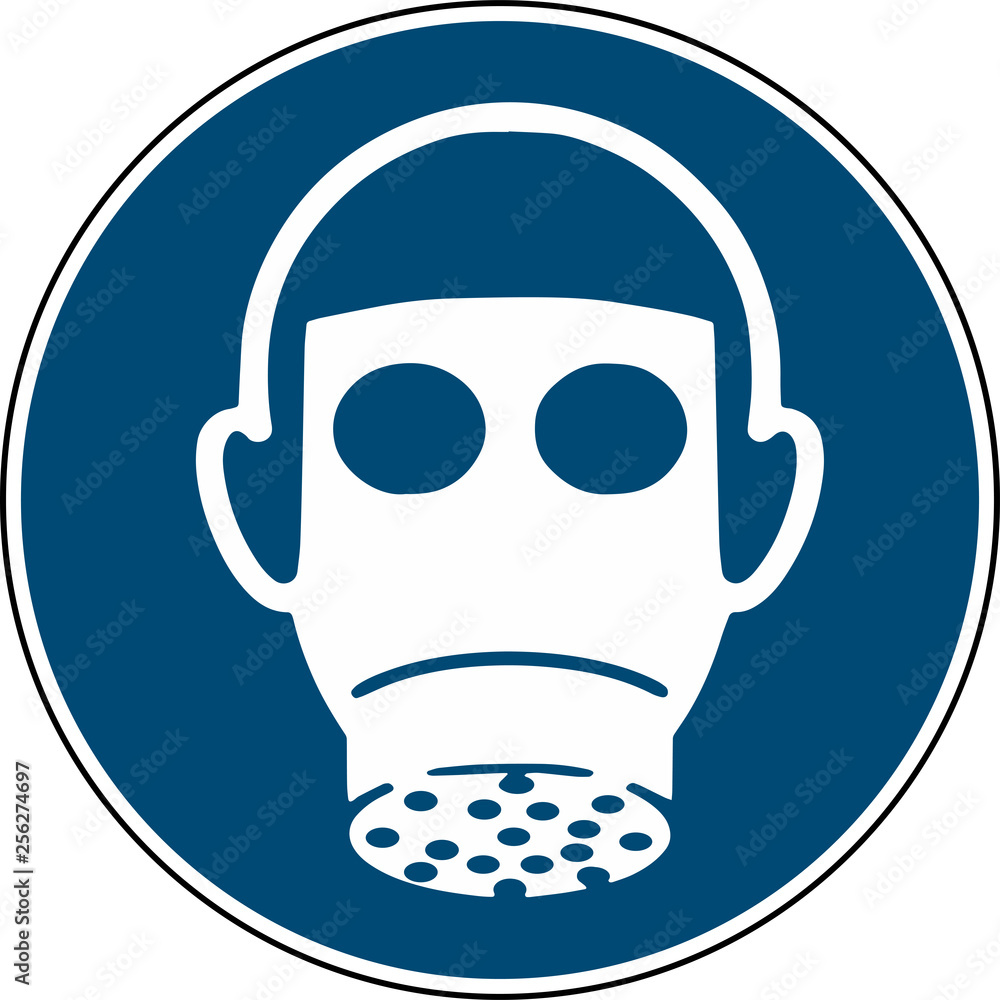 Wear respiratory protection - mandatory sign iso  7010