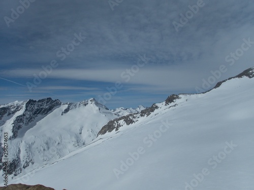 beautiful winter landscape skitouring in venedigergruppe