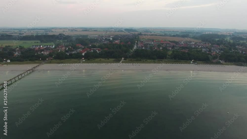 Aerial sho of the beach at the baltic sea Aerial sho of the beach at the baltic sea