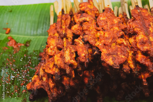 Chicken Satay Delicious Asian Cuisine,  skewer food, Street Food