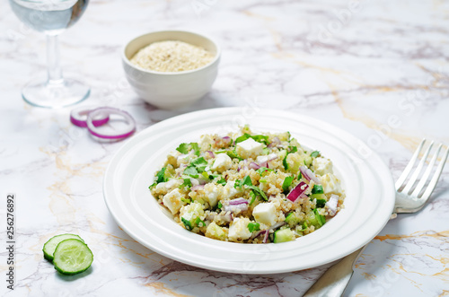 Cucumber quinoa Feta salad