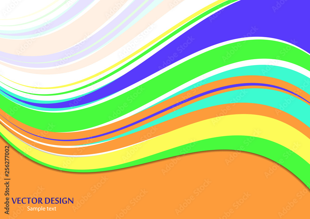 Fototapeta premium Wavy color stripes, lines. Trendy saturated colors. Bright abstract pattern. Vector background for web design, site, wallpaper, banner, presentation, cover.