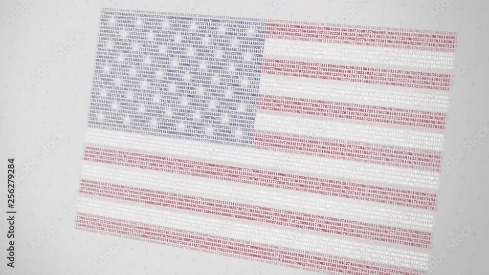 Many numbers compose flag of the USA. Digital technology related 3D animation Many numbers compose flag of the USA. Digital technology related 3D animation