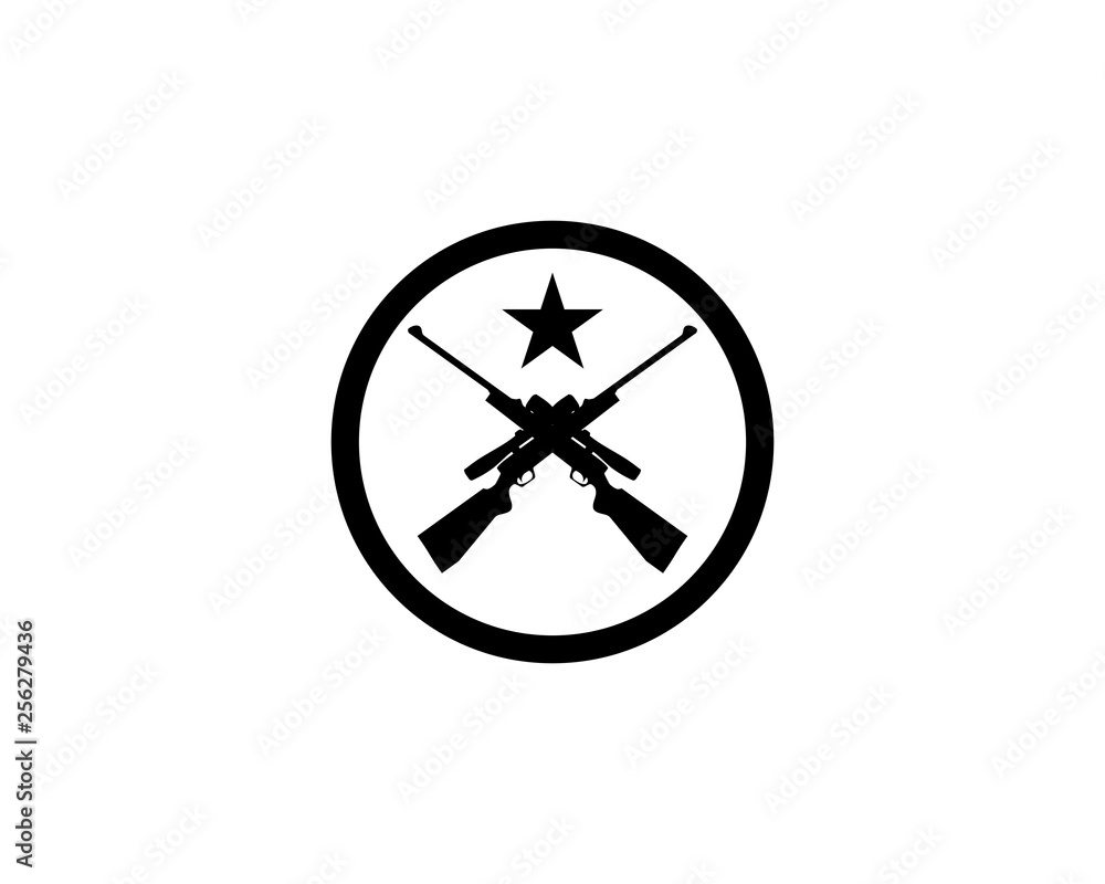 gun Logo and vector design army danger black Stock Vector | Adobe Stock