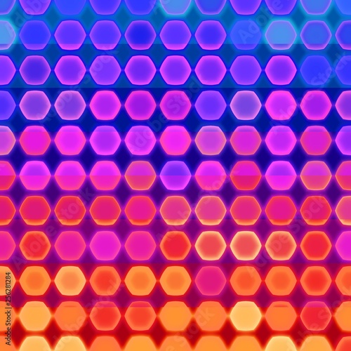 Retrowave Synthwave 80s Abstract Background with Hexagons