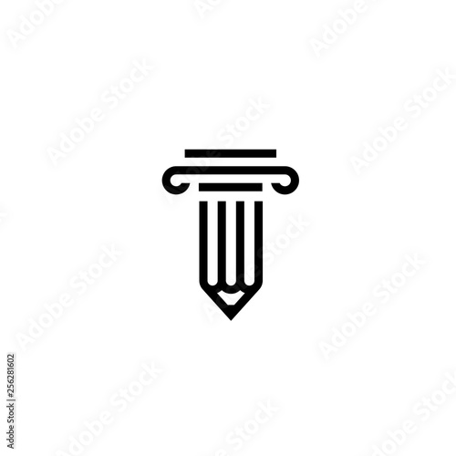 pencil law logo vector icon illustration