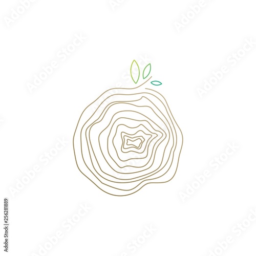 tree wood veins logo vector icon illustration