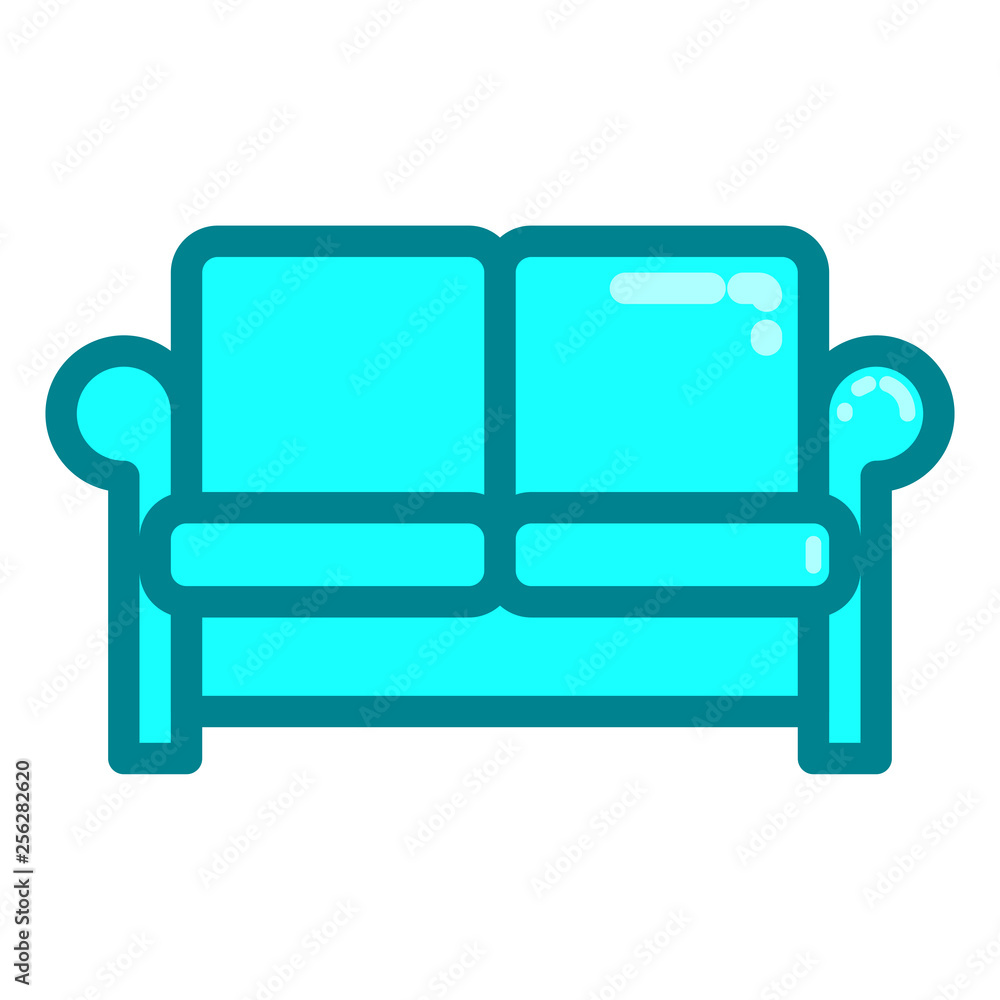 Sofa icon with filled line style Sofa icon with filled line style