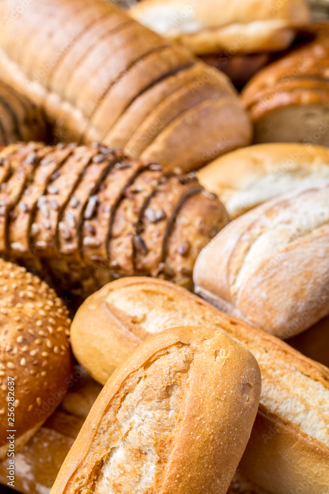 Composition of Bread Assortment Background