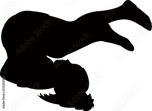 girl playing, silhouette vector
