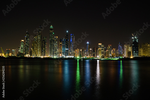 dubai skyline, marina beach.