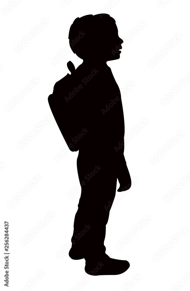 student boy body silhouette vector