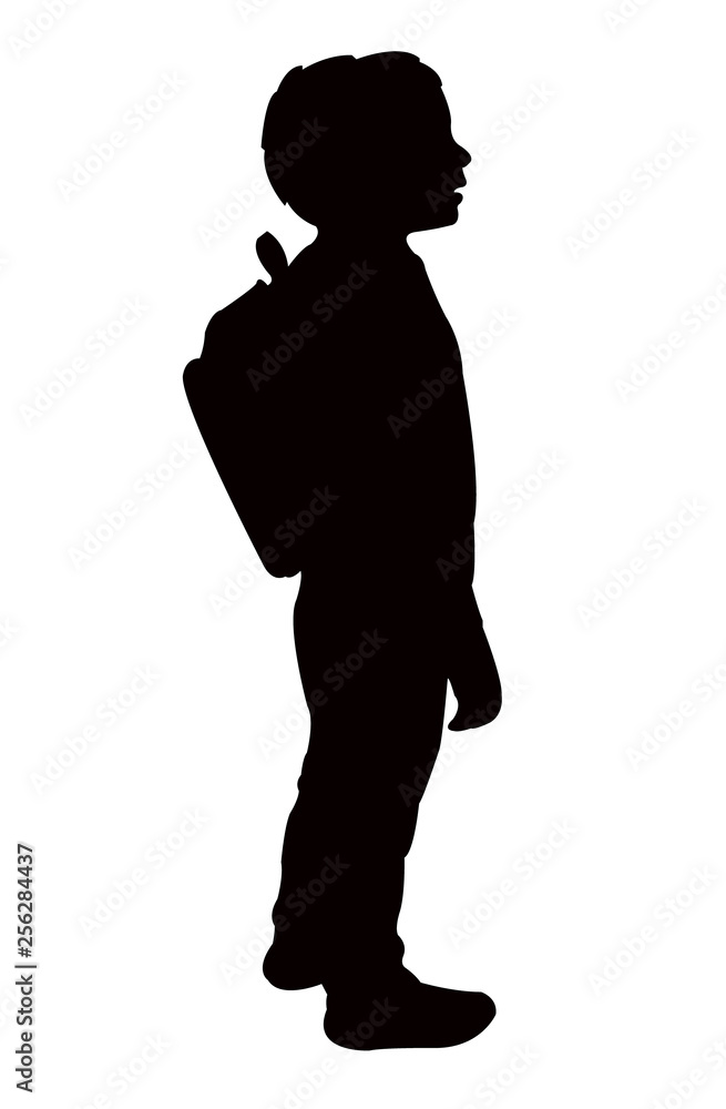 Fototapeta premium student boy body silhouette vector