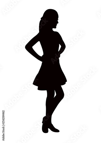  a girl body silhouette vector