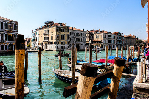 boats in harbour, venice italy. 