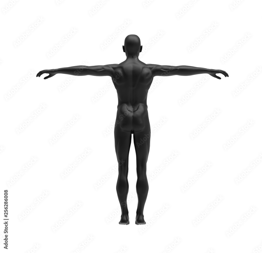 Human Black Body on isolated white, 3D Rendering Human Black Body on isolated white, 3D Rendering