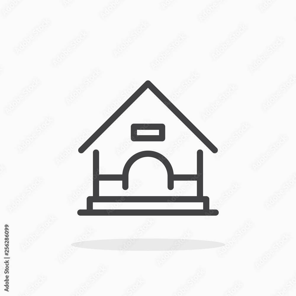 Dog house icon in line style. Editable stroke. Dog house icon in line style. Editable stroke.