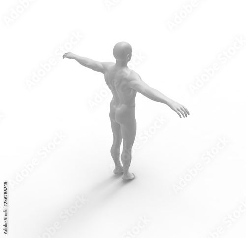 Human Man White  Body 3D Rendering © Lasha Kilasonia