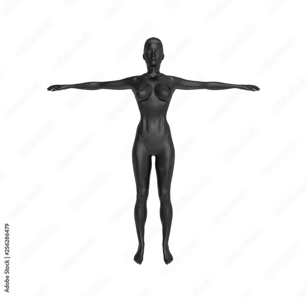 Human Black Body on isolated white, 3D Rendering Human Black Body on isolated white, 3D Rendering