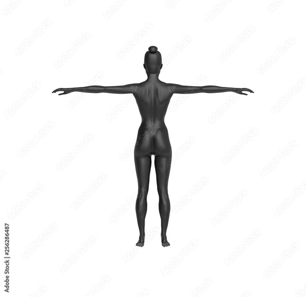 Human Black Body on isolated white, 3D Rendering Human Black Body on isolated white, 3D Rendering
