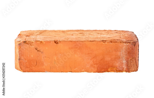 One red brick isolated on white background © domnitsky