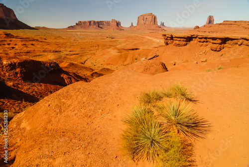 Looking Across Famous John Ford Point at the Mittens and Merrick Butte in Monument Valley