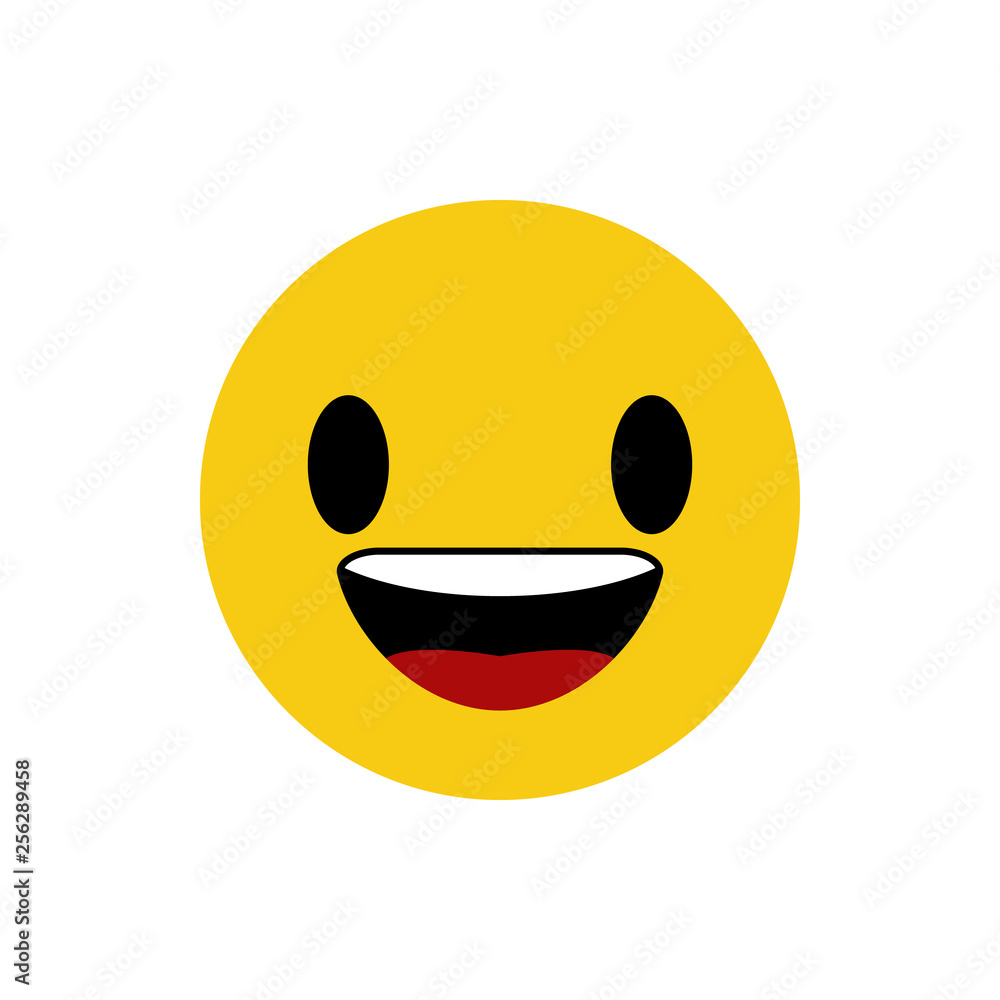 Fototapeta premium Grinning Expression Emoji Smiley Face Vector Design Art