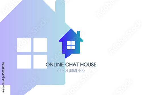 Chatroom flat logo template