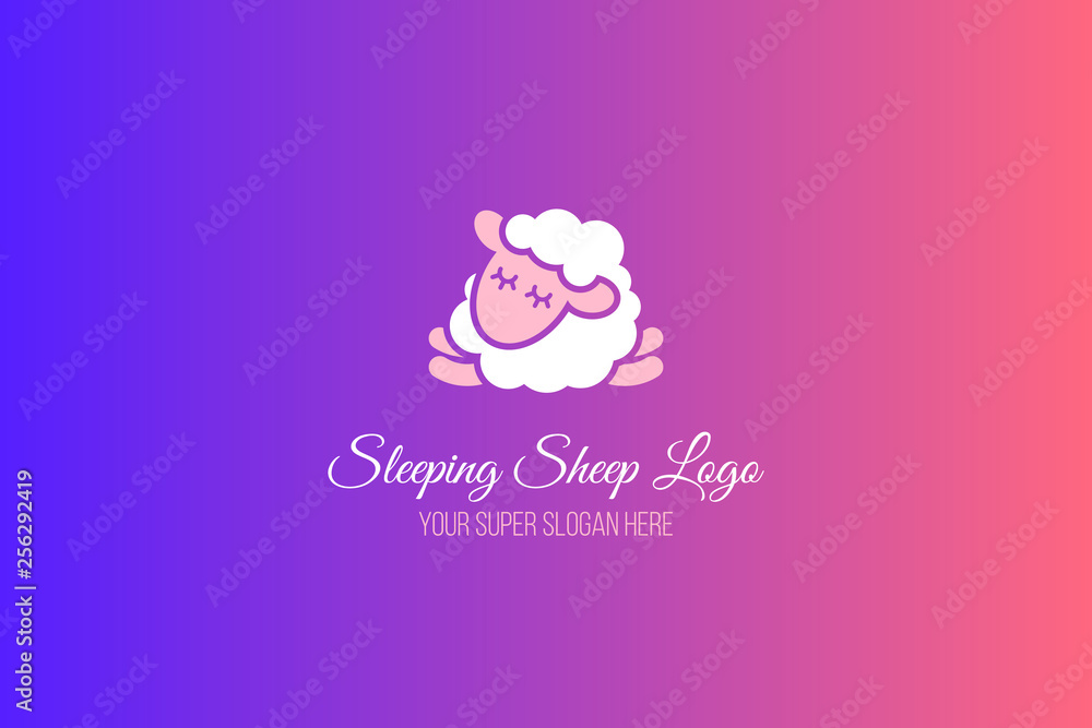 Sleeping sheep flat banner template Sleeping sheep flat banner template