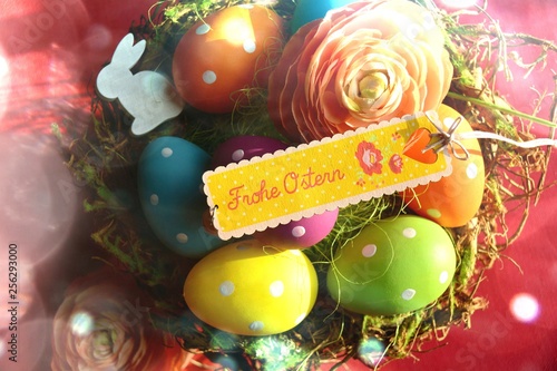 Ostern - Osternest mit bunt...