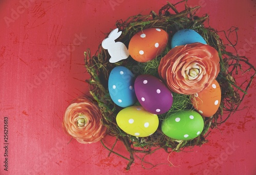 Ostern - Osternest mit bunt...