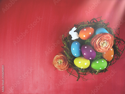 Ostern - Osternest mit bunt...