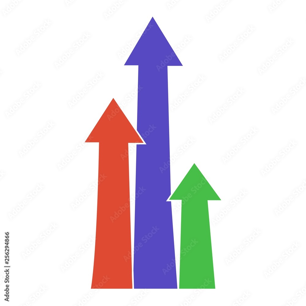 Three arrows different in height Three arrows different in height