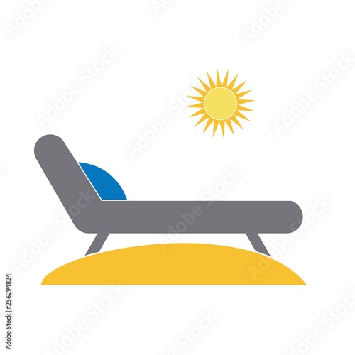 Chaise lounge on the whine under the sun