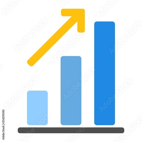 Growing market with an arrow to the top