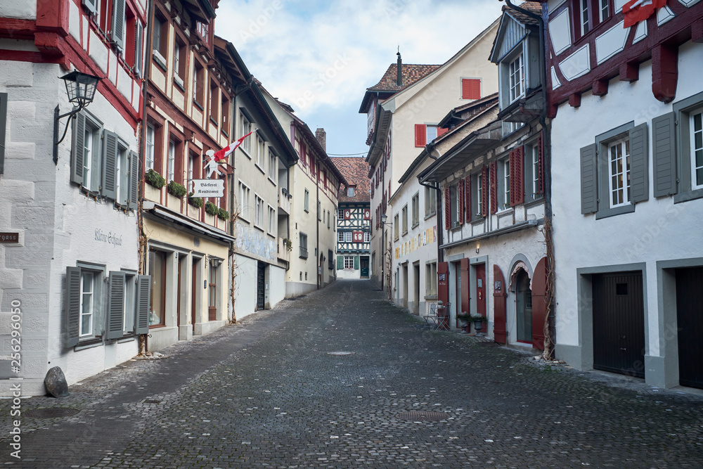 Switzerland, Stein am Rhein, Old town, alley Switzerland, Stein am Rhein, Old town, alley