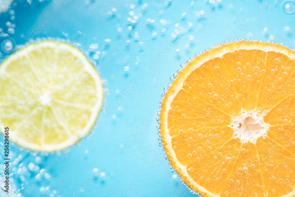 slice of lemon in water slice of lemon in water