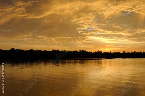 Sunset over the river Selangor, Kampung Kuantan Firefly Park, Malaysia, Asia photo