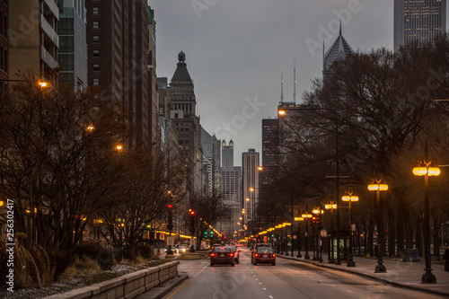Chicago city urban street architecture