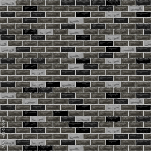 Vector brick wall black grey