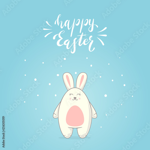 Happy Easter and Cute Bunny