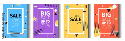 Vector Illustration Geometric Sale 50 Percent Off.