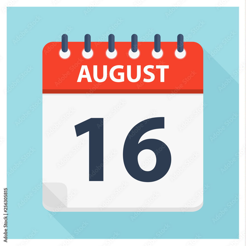 August 16 - Calendar Icon - Calendar design template August 16 - Calendar Icon - Calendar design template