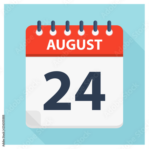 August 24 -  Calendar Icon - Calendar design template